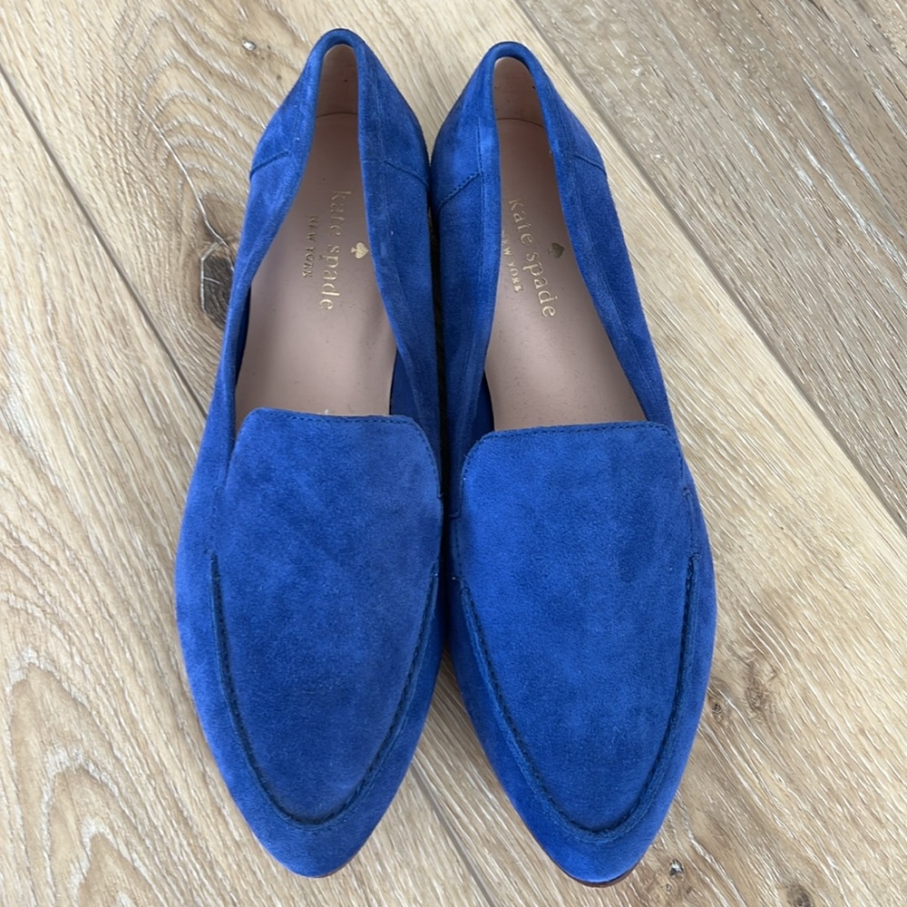 NEW Kate Spade ‘Carima’ Blue suede loafers flats